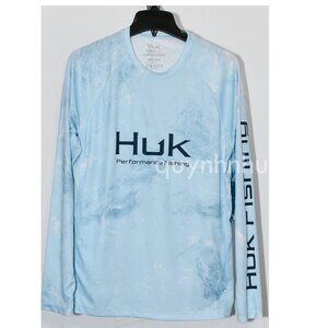 Brand new HUK Performance Mossy Oak Men Long Sleeves Camo Sun Protecti…